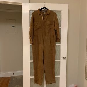 NWT OZMA of California Eva Jumpsuit Ochre Heavy Laundered Linen | Size M